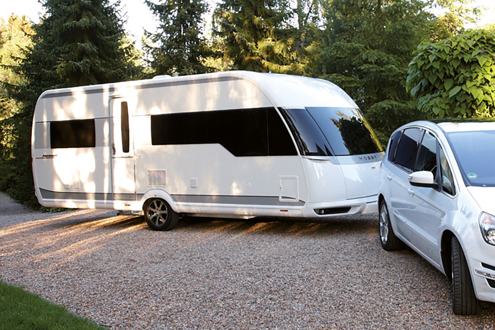 Ein Standcaravan der Marke «HOBBY».